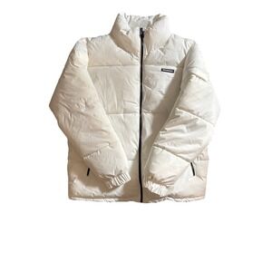 Bershka Men's  White Puffer Jacket Size M